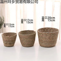 Nordic Style Woven Flower Basket, Rattan Hug Bucket for Flower Shop, Home Decor, Bamboo Woven Flower Pot
