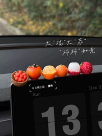 2026 New Year Lychee & Orange Car Dashboard Ornament Set for Office & Home Decor
