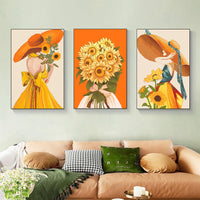 Chinese Style Sunflower Girl Cross Stitch Kit for DIY Embroidery