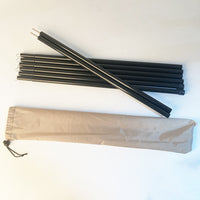 Outdoor Tent Awning Poles 2m/2.4m Steel Canopy Support Rods for Camping Tents and Tarps