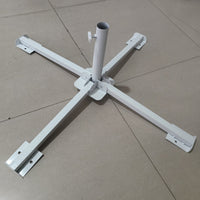 Outdoor Beach Umbrella Base, Foldable Iron Four-Legged Stand for Sunshade & Advertising Umbrellas