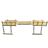 Wooden Bird Perch and Play Toy Set for Cages - Chewing, Climbing, Swings, Ladders