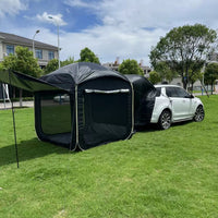 Outdoor Car Rear Tent with Storage Space, Quick-Open, Bicycle Motorcycle Rainproof Sunshade