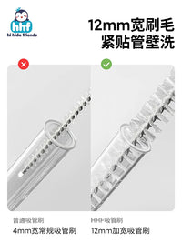 Baby Bottle & Nipple Cleaning Brush Set with Straw Cleaner and Sponge