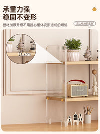 Acrylic Desktop Storage Shelf with Wooden Base for Office and Home Organization