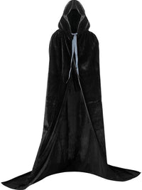 Unisex Hooded Velvet Halloween Cape Mid-Length for Cosplay & Stage Performance
