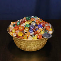 Natural Crystal Agate Seven-Gemstone Mandala Offering Bowl Filler - 1 lb