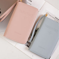 Travel Document Organizer with Zipper, Passport Holder, Ticket and Card Wallet with SIM Card Slot
