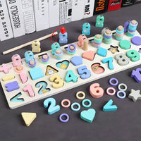 Educational Wooden Number Shape Puzzle Board for Toddlers, Montessori Learning Toy for Early Development