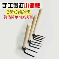 Forged Steel Garden Rake with Wooden Handle for Cultivating and Loosening Soil
