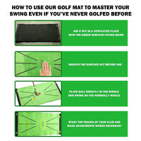 Golf Training Mat with Hitting Surface and Tees for Swing Practice