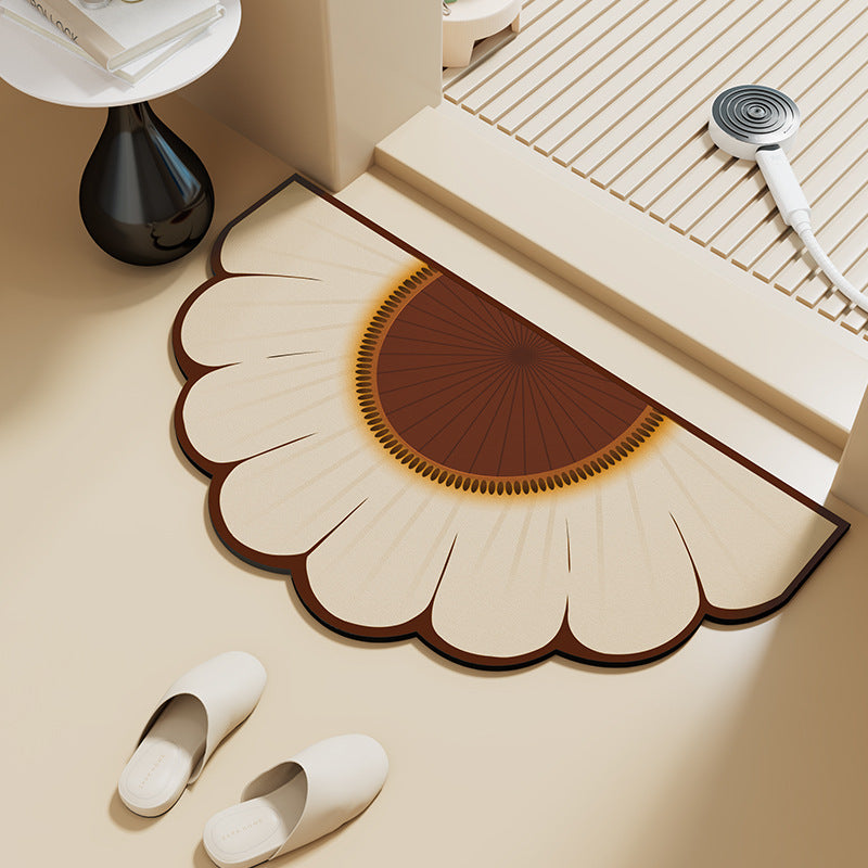 Irregular Diatomaceous Earth Bath Mat Absorbent Quick Dry Non-Slip Floor Mat for Bathroom Entrance