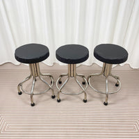 Stainless Steel Adjustable Swivel Stool for Lab, Cleanroom, and Medical Use