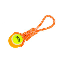 Dog Cotton Rope Toy with Tennis Ball for Interactive Play and Teeth Cleaning