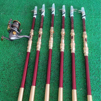 Carbon Fiber Telescopic Sea Fishing Rod with Ground Insert and Spinning Reel