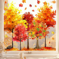 Thanksgiving Autumn Maple Leaf Window Clings for Home Party & Storefront Decor