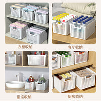 Rectangular Plastic Storage Baskets for Kitchen Pantry Organization, Snack & Toy Bins