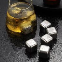 316 Stainless Steel Reusable Ice Cubes with Storage Box and Tongs for Whiskey and Drinks