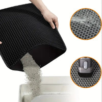 Double Layer EVA Cat Litter Mat, Washable, Anti-Tracking, Splash-Proof Litter Trapper