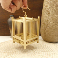 Brass Birdcage with Sparrow Home Living Room Balcony Office Decoration Cricket Cage Ornament Metal Craft