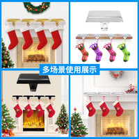 Christmas Stocking Holder Hooks for Fireplace Mantel - Metal Craft Decoration