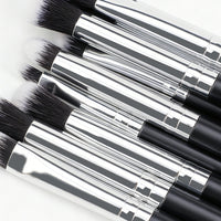 12-Piece Soft Nylon Eyeshadow Brush Set with Wooden Handles for Blending and Eye Makeup