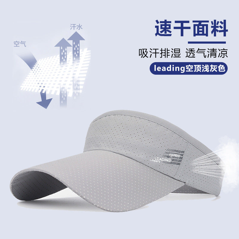Unisex Marathon Quick-Dry Sun Visor with Extended Brim for Outdoor Sports