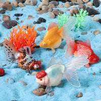 Realistic Goldfish & Bass Fish Figurines - Educational Animal Models for Kids