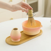 Japanese Ceramic Matcha Bowl Set with Whisk Stand and Tools, Portable Gift Box