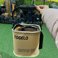 Portable Fishing Bucket with Live Fish Storage, Anti-Jump Net, and Water Rope for Outdoor Fishing