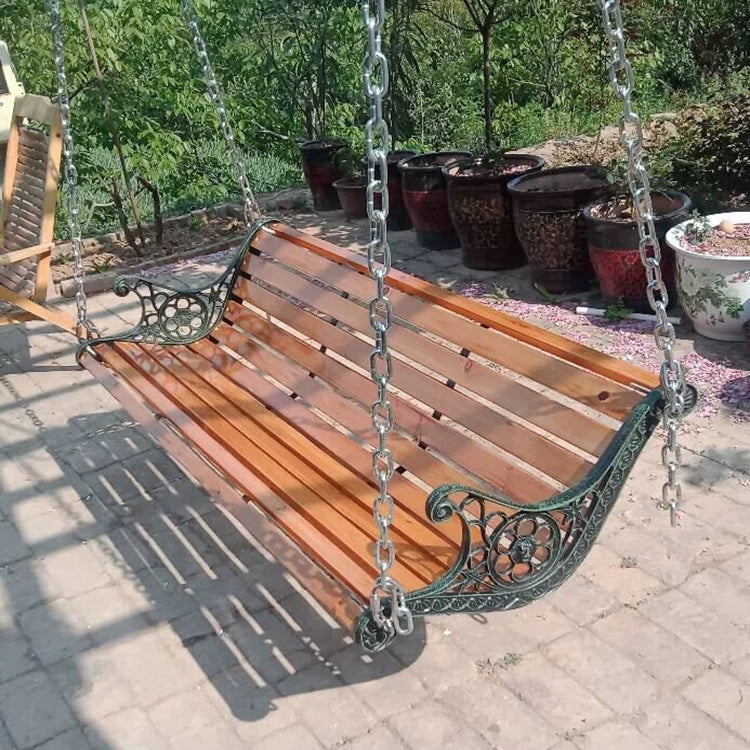Outdoor Indoor Wooden Swing Chair for Adults and Children, Single or Double Seater
