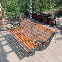 Outdoor Indoor Wooden Swing Chair for Adults and Children, Single or Double Seater