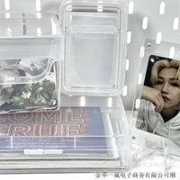 Kpop Photocard Postcard Storage Box with Card Sleeves and Stickers