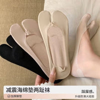 Women's Breathable Toe Separator Boat Socks with Shock-Absorbing Sponge Sole