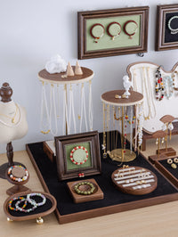 Vintage Wooden Jewelry Display Stand Umbrella Necklace Bracelet Earring Holder Organizer