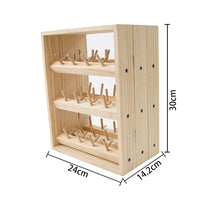 66-Spool Wooden Thread Rack Foldable Sewing Thread Holder Storage Organizer for DIY Craft Home Bobbin Stand