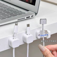 Magnetic Cable Organizer Clips for Desk and Wall Mounting, Self-Adhesive Cord Holder for Charging Cables