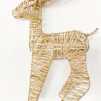 Christmas Reindeer Scene Ornament with LED Lights, Desktop Window Display Decoration