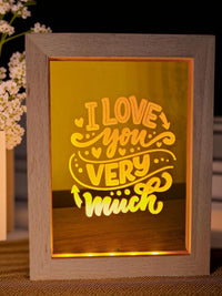 English Saying Engraved USB LED Solid Wood Night Light Ornament