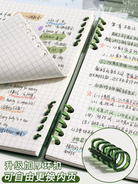 2026 New Vintage Square Grid Notebook Set for Students, Detachable Loose-Leaf Design, Thickened Pages