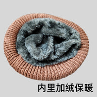 Women's Winter Knit Beanie Hat and Scarf Set for Middle-Aged and Elderly, Fleece Lined Warm