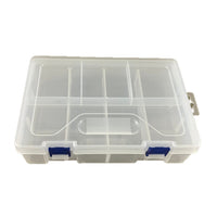 Clear Double-Layer 8-Compartment Plastic Storage Box with Detachable Dividers