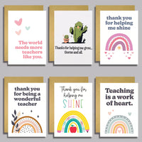 Teacher's Day Greeting Cards with Envelopes - 6-Card Set