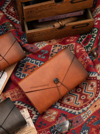 A6/A7 Faux Leather Binder Notebook with Strap, Gradient Color Portable Journal