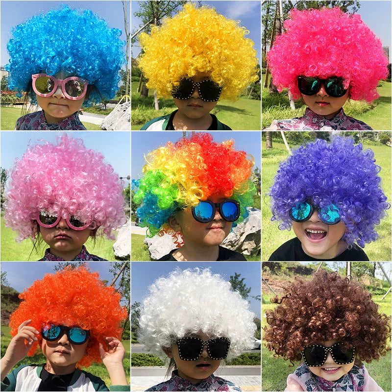 Adult & Kids Clown Afro Wig for Parties, Events, and Sports Fans