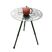 Portable Aluminum Alloy Folding Camping Table with Adjustable Tripod Stand for Outdoor Picnic Beach