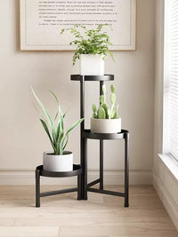Vintage Iron Art Foldable Plant Stand for Living Room Balcony Corner