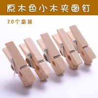 Wooden Push Pin Clips for Photo Walls and Felt Boards, Decorative Stationery Clips