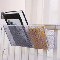Bedside Storage Basket with Hooks for Dorm Room Bunk Beds