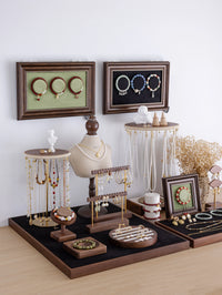 Vintage Wooden Jewelry Display Stand Umbrella Necklace Bracelet Earring Holder Organizer